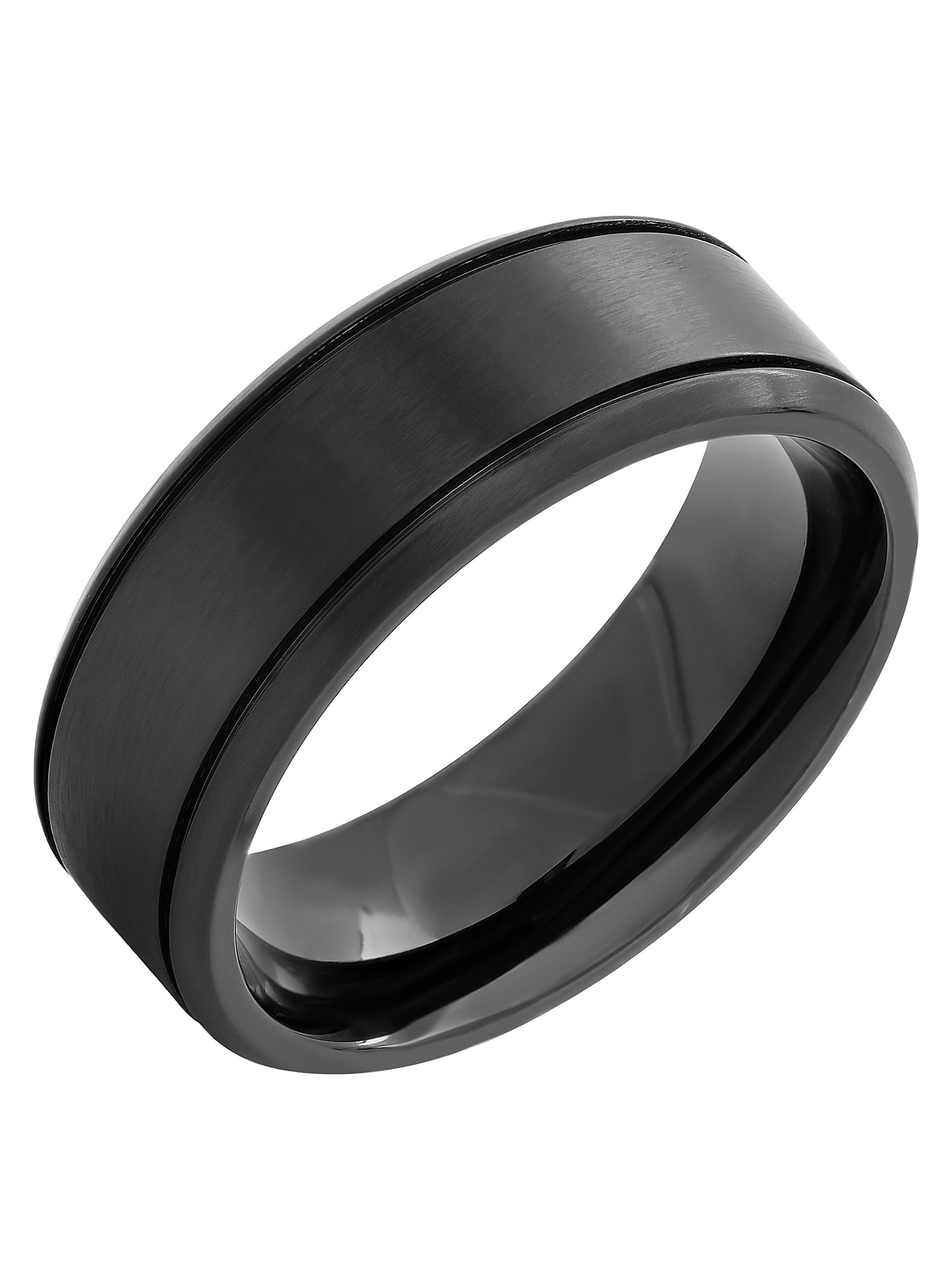 Details about   BOLD MENS INOX BLACK & BLUE IP STAINLESS STEEL RECTANGLE CENTER BAND RING 
