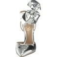 thumbnail image 2 of Sam Edelman Halie Soft Silver Pointed Toe Stiletto Heeled Bow Detailed Pumps (Soft Silver, 9.5), 2 of 6