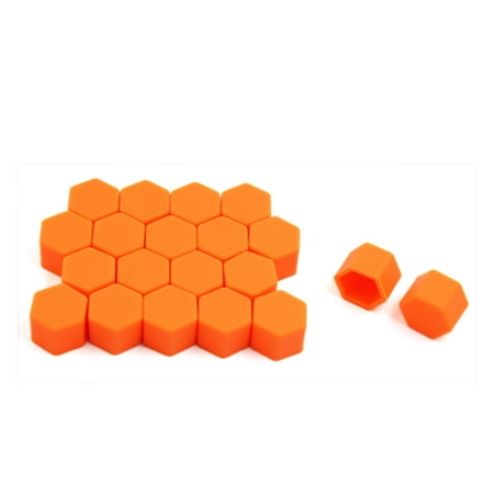 Auto Hub - 20pcs 19mm Orange Luminous Silicone Auto Car Wheel Lug Nut Bolt Hub Screw Cover