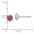 thumbnail image 2 of FJC Finejewelers 925 Sterling Silver 5mm Pink Crystal Bezel Stud Earrings 6 mm x 6 mm, 2 of 6