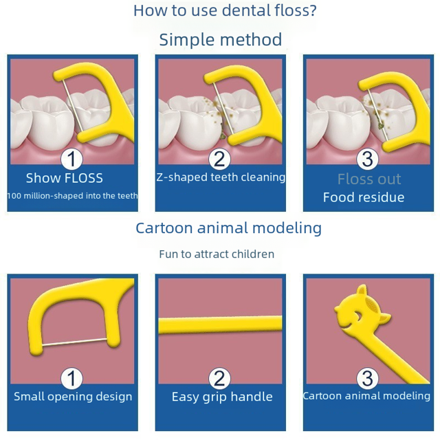 Hilo dental especial para madres e hijos, bolsa de hilo dental de seguridad, palillo para limpiar los dientes de leche