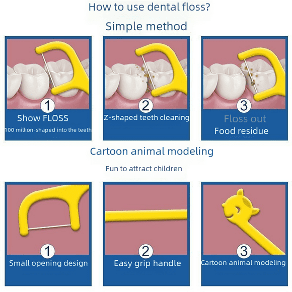 Hilo dental especial para madres e hijos, bolsa de hilo dental de seguridad, palillo para limpiar los dientes de leche
