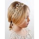 thumbnail image 2 of Flower Girl Headband for Wedding, Baby Girl Flower Pearl Hair Piece, Gold Headpiece, 2 of 4
