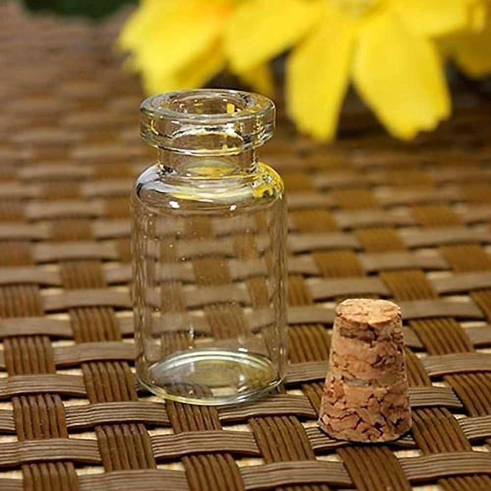 Yesbay 10pcs Cute Mini Clear Cork Stopper Glass Vials Jars Containers  Wishing Bottles-Random