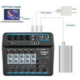 thumbnail image 3 of 6-Channel Audio Mixer with Bluetooth, USB, and LED Display, Featuring Phantom Power and&nbsp; Sound Control for&nbsp; Use, 3 of 7