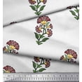thumbnail image 2 of Soimoi Georgette Viscose Fabric Leaves & Floral Block Decor Fabric Printed Yard 42 Inch Wide, 2 of 3