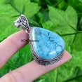 thumbnail image 3 of 925 Sterling Silver Pendant For Women & Men, December Birthstone, Bridesmaid Gift Pendant, Turquoise, Gemstone Pendant, Christmas Gift For Her Or Him, 3 of 5