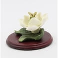 thumbnail image 3 of Ceramic Magnolia Flower with Butterfly on Wooden Base, 3 of 5