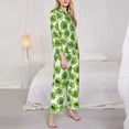thumbnail image 3 of Pofeuu Green Kiwi Print Womens Pajamas Set Long Sleeve Sleepwear Button Down Nightwear Soft Pj Lounge Sets Button Down Pajamas Women-XX-Large, 3 of 7