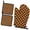 Orange and Black, variant on Orange and White Checkered Pattern Oven Mitts and Pot Holder Sets 2 Pcs for Kitchen Baking, Cooking and Grilling, Heat Resistant Up To 392 °F