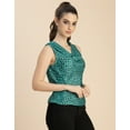 thumbnail image 3 of Moomaya Sleeveless Cowl Neck Printed Satin Top - Women's Elegant Satin Top, 3 of 9