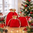thumbnail image 4 of Elapind Velvet Drawstring Gift Pouches, Metallic Trim Jewelry Storage Bags, Reusable Favor Sacks for Wedding, Holiday & Small Gift Packaging, 4 of 6