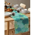 thumbnail image 3 of Table Runners 60 Inches Long Dress Scarves, Aqua Gray Shell Coral Farmhouse Kitchen/Dining Table Runner, Small Coffee Tablerunners, Coastal Summer Beach Nautical Ocean 13x60 Inch, 3 of 7