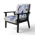thumbnail image 3 of Designart "Dynamic Rhythm Purple Suprematism I" Purple Abstract Suprematism Upholstered Accent Chair - Modern Arm Chair For Bedroom, 3 of 5