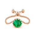 thumbnail image 2 of Angara Natural 0.75 Ct. Emerald Solitaire Ring in 14K Rose Gold for Women (Ring Size: 11.5), 2 of 9