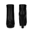 thumbnail image 5 of BLISSFUL STEP Round Toe Platform Chunky Heel Ankle Boots for Women Black 7, 5 of 6