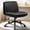 Leather - Black, variant on Beige Office Chair, Armless Criss Cross Legged Chair with Wheels, Comfy Home Office Desk Chairs, Adjustable Swivel Padded Fabric Vanity Task Computer Chair