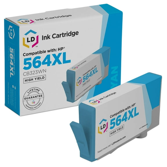 LD Compatible Ink Cartridge Replacement for HP 564XL CB323WN High Yield (Cyan)