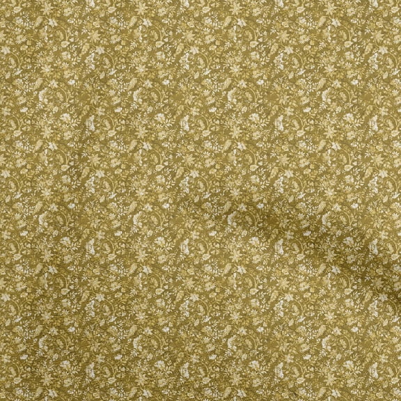 oneOone Georgette Viscose Dark Mustard Fabric Batik Dress Material Fabric Print Fabric By The Yard 42 Inch Wide
