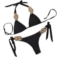 thumbnail image 4 of Cathalem Bikini Set for Women Bathing Suit Two Pieces Swimsuit Cute Bathing Suits(Black,S), 4 of 4