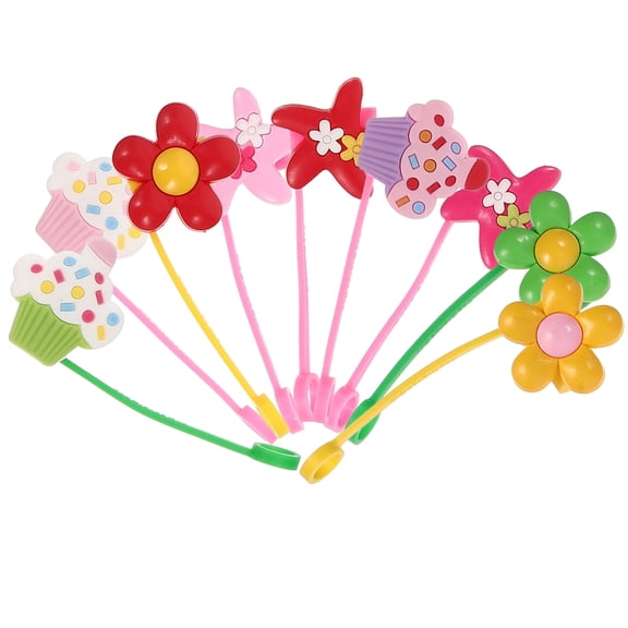 COMPUKAS Creative Straw Protectors Dust-Proof Ice Cream Shape 9Pcs