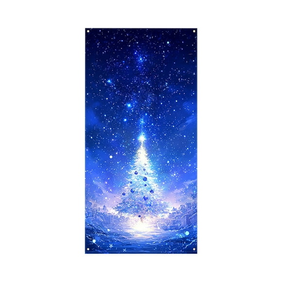 Oioii Christmas Door Cover Decoration Backdrop Xmas Door Hanging Covers Christmas Eve Background Banner Christmas Party Decorations for New Year Christmas