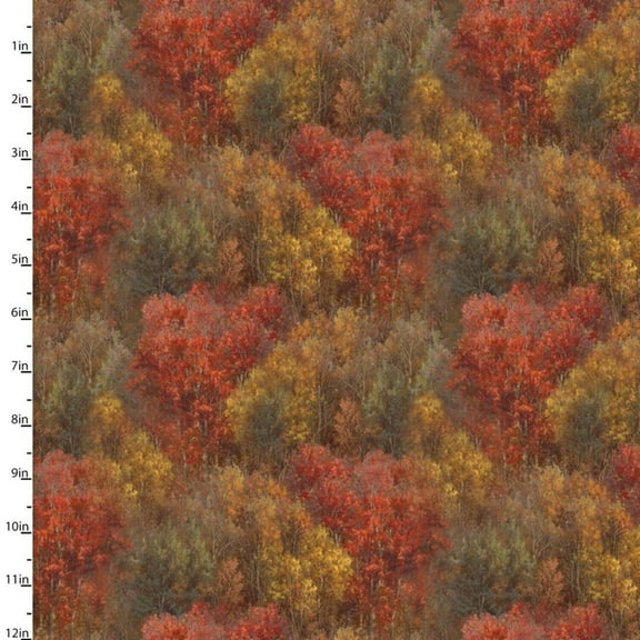 Whitetail Country Forest Texture Multi Cotton Fabric