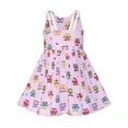 thumbnail image 2 of Filles Robe Sans Manches Hibou Rose A-line Coton Casual 5 Ans, 2 of 6