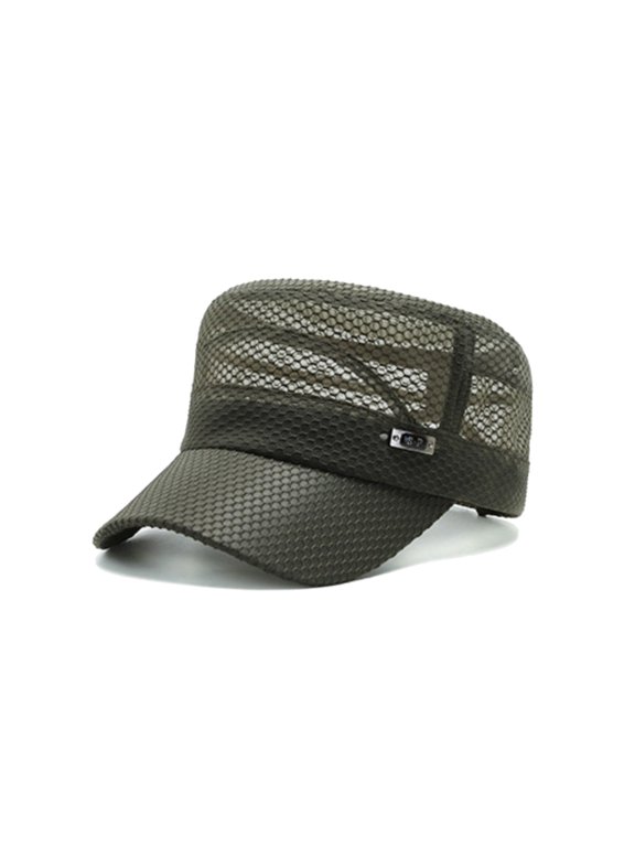 Summer Breathable Cadet Hat Basic Mesh Military Army Cap YZ40117 (Green)