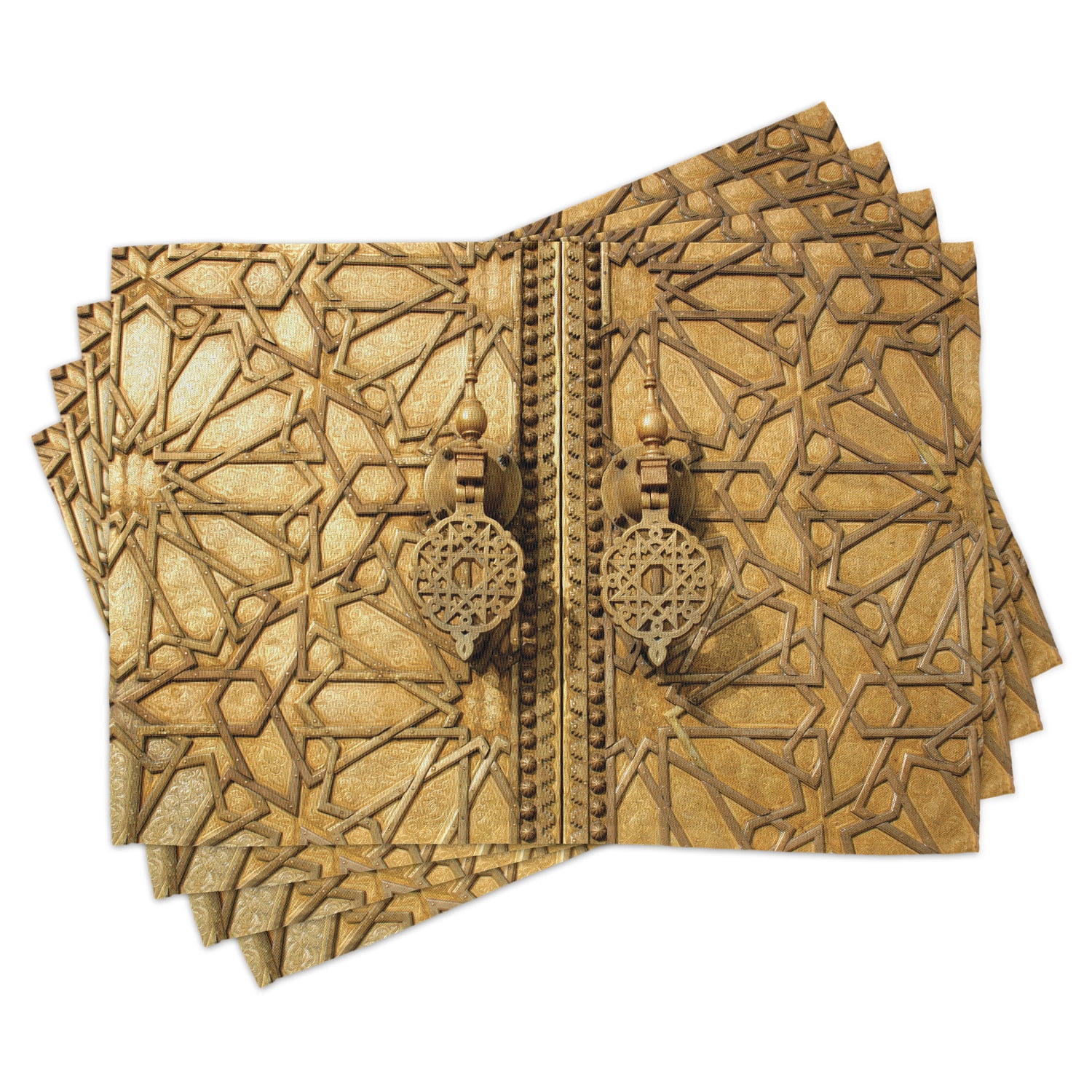 Moroccan Placemats Set of 4 Main Golden Gates of Royal Palace in