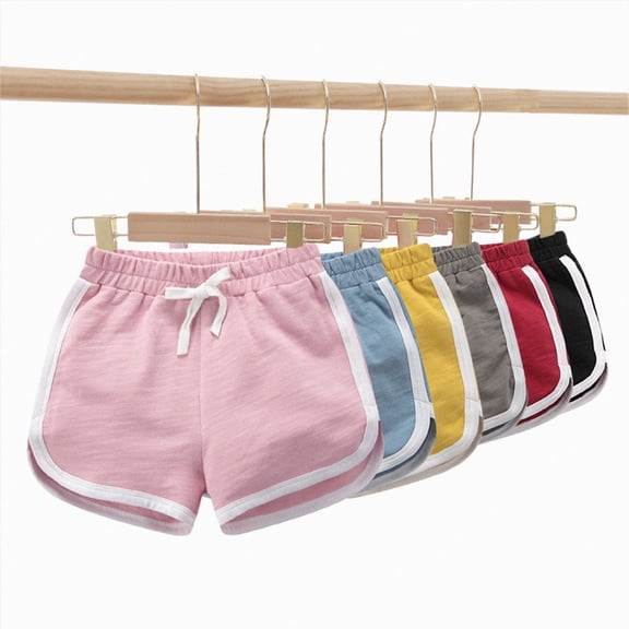 WUANDIXFA Girls Athletic Shorts 1-14 Years Toddler Soccer Sports Shorts Kids Gym Running Short,Red,2-3 Years