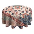 thumbnail image 4 of Round Waterproof Tablecloth 60×60 Inch, Boho Style Reusable Indoor/Outdoor Durable Table Cover for Party Kitchen Dinner Room Decor, 4 of 6