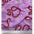 thumbnail image 1 of Soimoi Satin Silk Fabric Leaves,Floral & Snake Reptile Decor Fabric Printed Yard 42 Inch Wide, 1 of 1