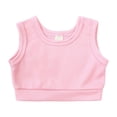 thumbnail image 3 of SILVERCELL Baby Girls Clothes Toddler Kids Girls 2PCS Outfits Solid Color Sleeveless Round Neck Crop Tops Pants Set 1-10T, 3 of 10