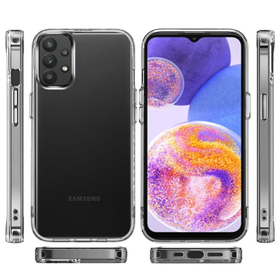 For Samsung Galaxy A23 5G Hybrid HD Crystal Clear Hard PC Back Gummy TPU Frame Slim with Chromed Buttons Cover ,Xpm Phone Case [ Transparent ]