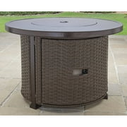 Better Homes & Gardens Colebrooke 37 Round 50,000 BTU Propane Gas Fire Pit Table with Glass Beads, Metal Lid and Protective Cover