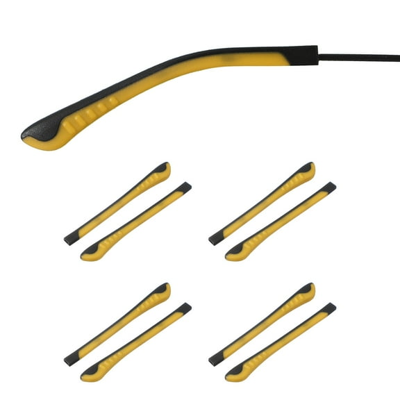 Uxcell 4 Pairs Eye Glass Replacement Temples, Silicone Anti-Slip Eyeglass End Tips Glasses Retainers Fits 1x2mm for Rectangle Thin Metal Eyeglass Sunglasses Temple, Yellow