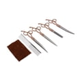 thumbnail image 1 of Ciseaux de Coupe de Cheveux, Ensemble de Ciseaux de Coupe de Cheveux pour Animaux Réglables Professionnels en Acier Inoxydable avec Sac de Rangement pour Coupe de Cheveux Or, Vert, 1 of 8