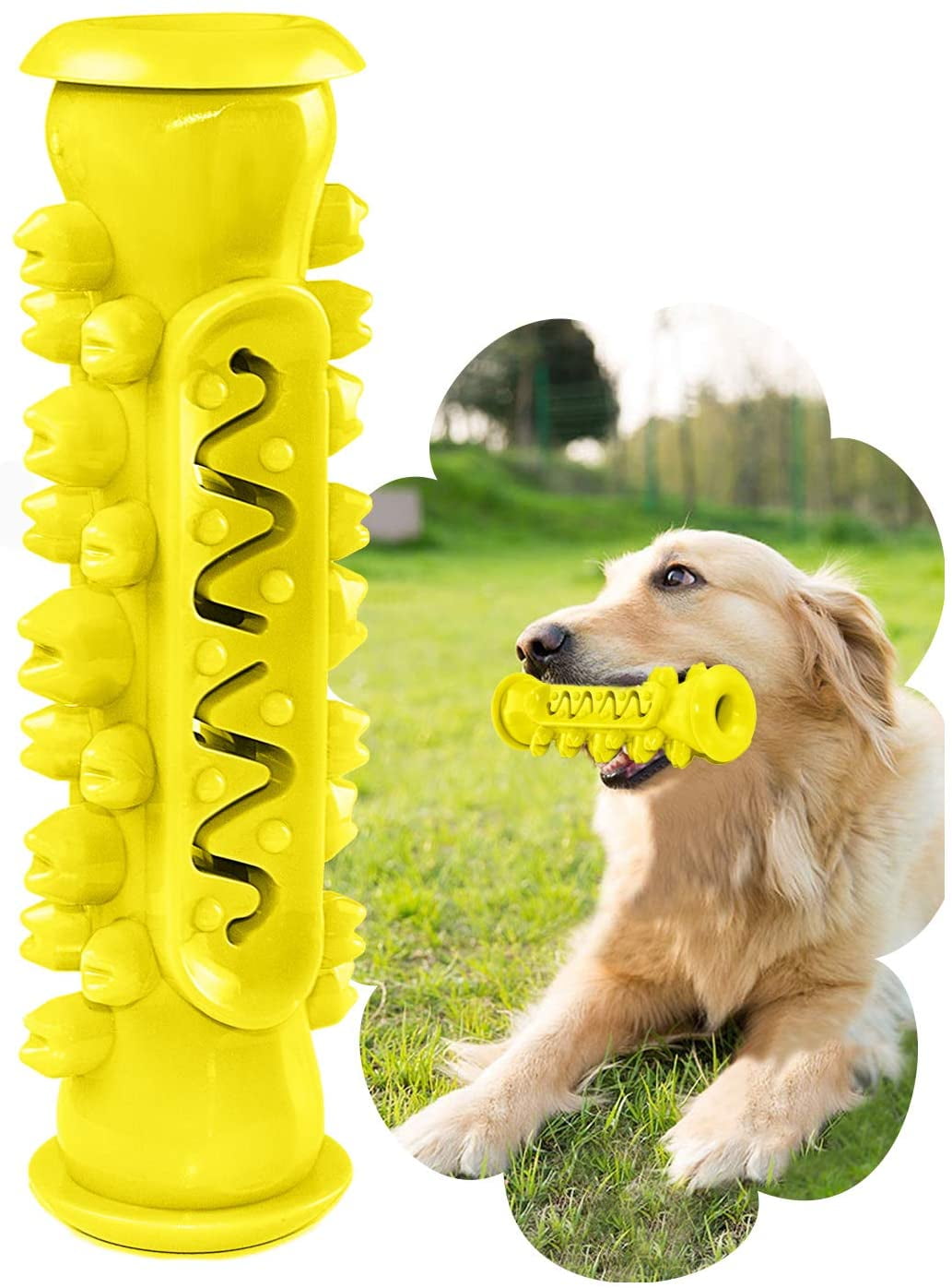 DEELLEEO Dog Bones for Aggressive Chewers Dog Toothbrush Chew Toy Molar