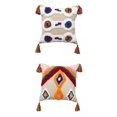 thumbnail image 1 of 2x Funda de Almohada Geométrica Boho Funda de Cojín Copetuda con Borlas Sofá Decoración para Gloria fundas de almohada de tiro boho, 1 of 3