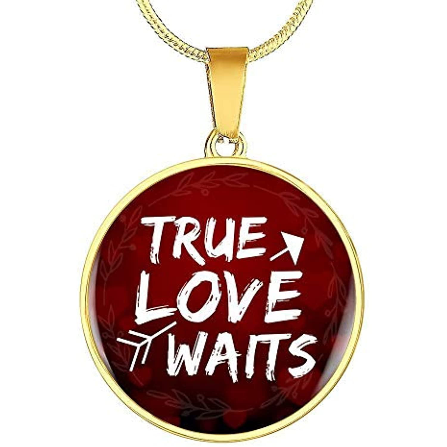 Express Your Love Gifts Great Thing Dont Wait Circle Pendant Necklace Stainless Steel or 18k Gold 18-22 