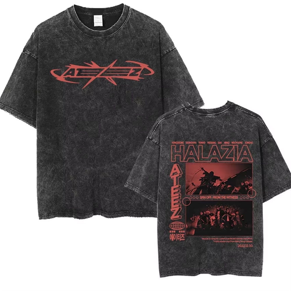 Ateez Vintage Oversized Kpop T-shirt -2025 World Tour