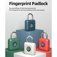 thumbnail image 2 of Fingerprint Padlock Quick Unlock Keyless Smart One Touch Open Lock with USB Charged Waterproof Anti-Theft Locks for Gym Luggage Cabinet Door, 2 of 8