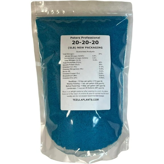Peter’s 20-20-20. 5 Pounds. General Purpose Water Soluble Fertilizer with Micro Nutrients.