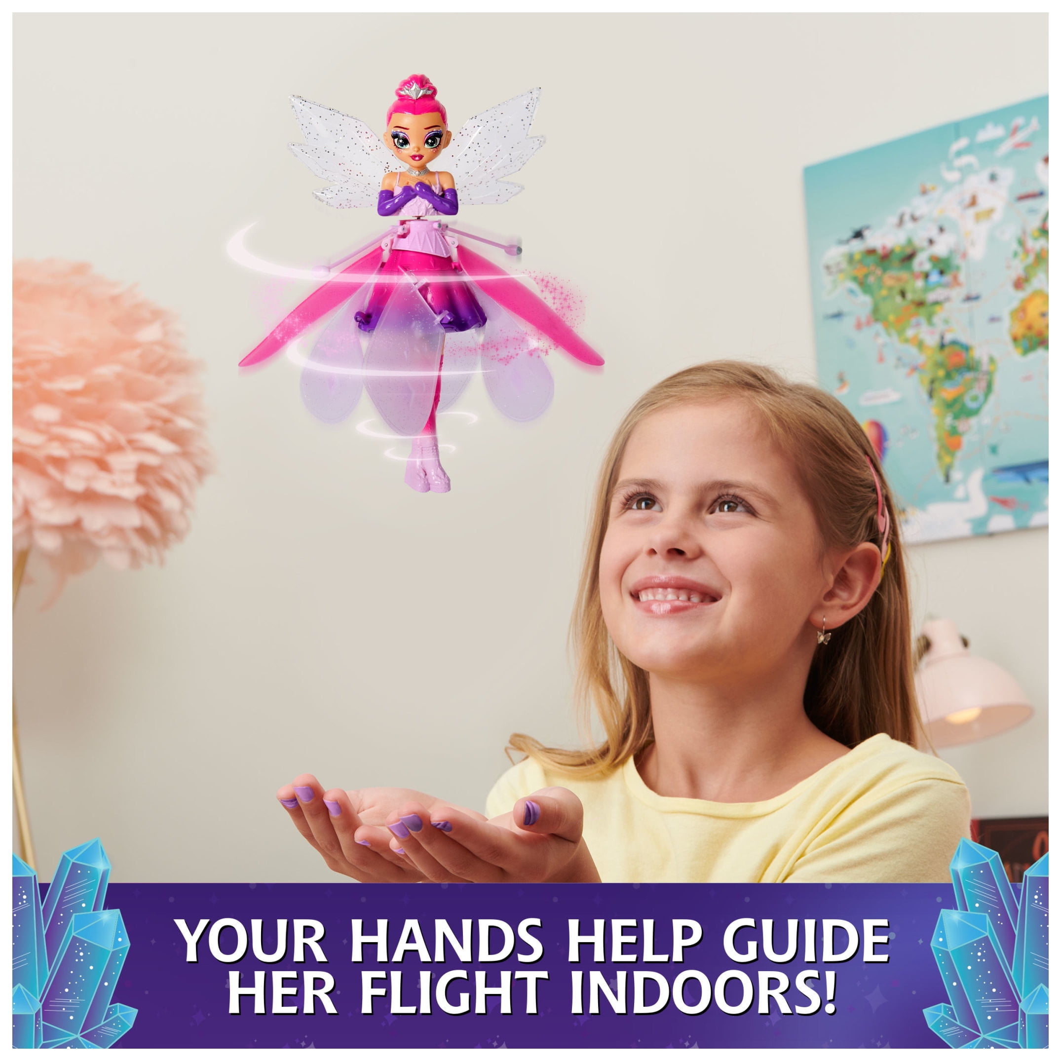 Crystal Flyers, Magical Flying Doll with Crystal Wings, Interactive Kids Toys for Ages 5 and up  (图2)