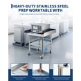 thumbnail image 4 of EDTara Commercial Stainless Steel Work Table, Removable 3-Sided Rim, 4 Locking Wheels, Durable Prep Cart for Heavy Duty Kitchen Tasks In Restaurant or Catering Settings, 4 of 8