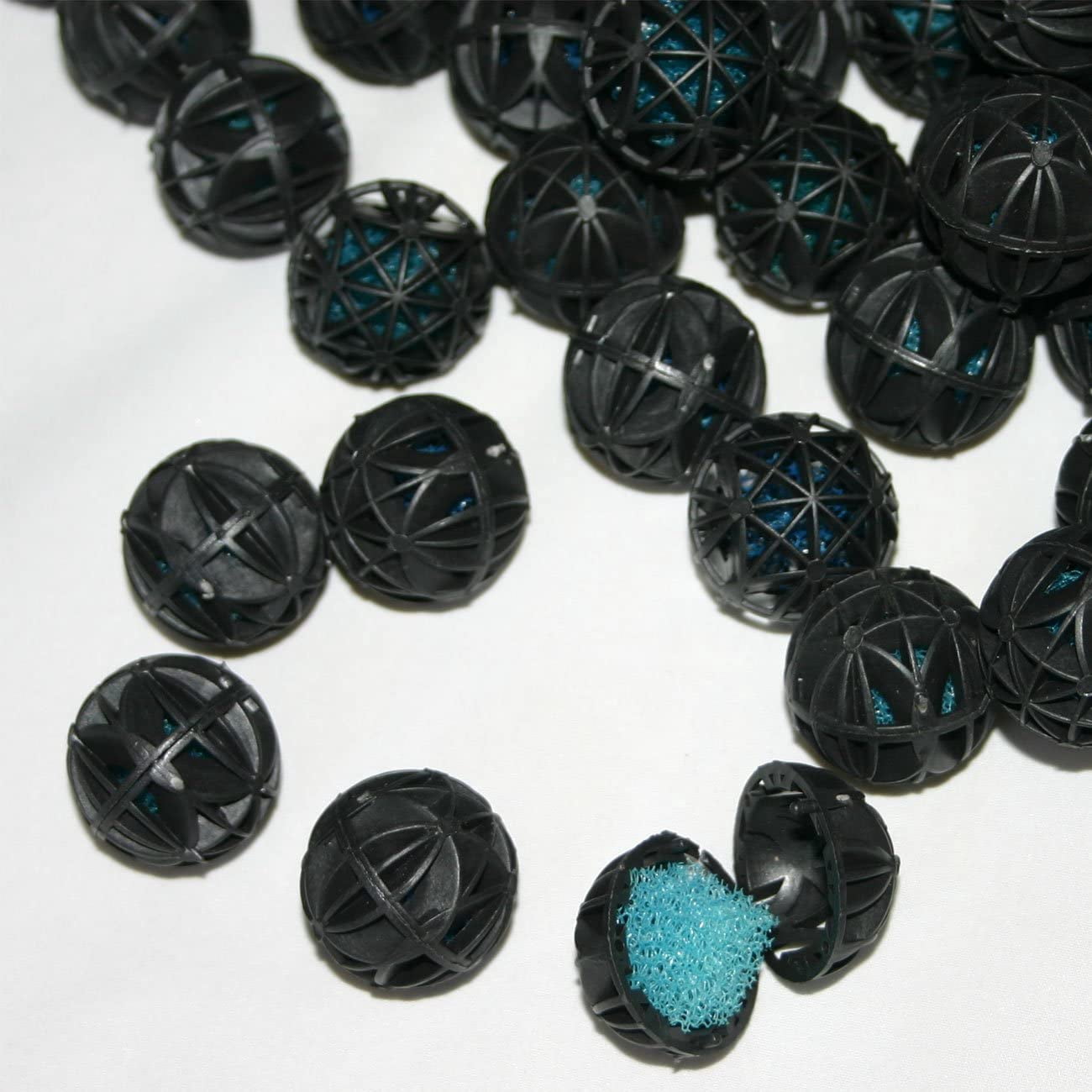 AQUAPAPA 250SB 1" Bio Balls With Inside Sponge Filter Media for Aquarium Fish Tank Pond Filtration