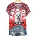 thumbnail image 3 of Jowamay Valentines Day Shirts for Women V Neck Animal Fashion Casual Tee Shirts Funny Summer Tops for Holiday, 3 of 6