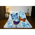 thumbnail image 5 of Plush Throw Blanket - 3 Butterflies - QUEEN BED 79""x 95"" - Special Edition Faux Fur Blanket For Beds, Sofa, Couch, Picnic, Camping, 5 of 5