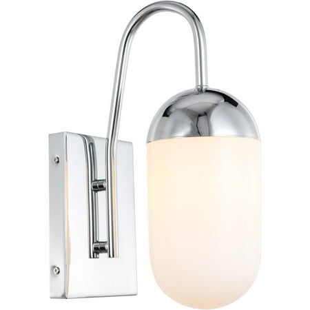 

Chrome Tone Finish Wall Sconces 5 Wide Frosted White Glass Round Shade E26 Bulb Type 1 Light Fixture